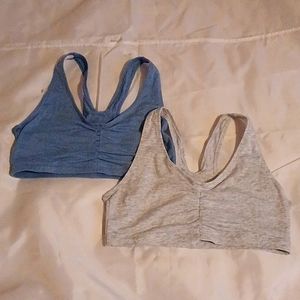 SET OF TWO- Girls sports bras/trainers (Grey and blue) NWOT